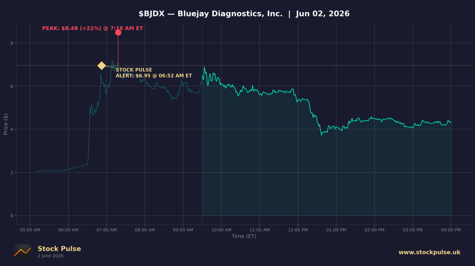 BJDX intraday chart, Jun 2, 2026